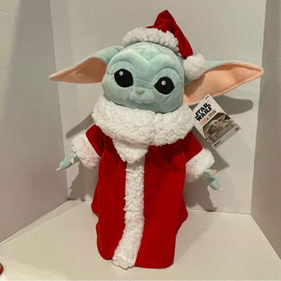 HTF Disney Baby Yoda Plush Star Wars Mandalorian Grogu Holiday Greeter 2022 - Picture 1 of 13